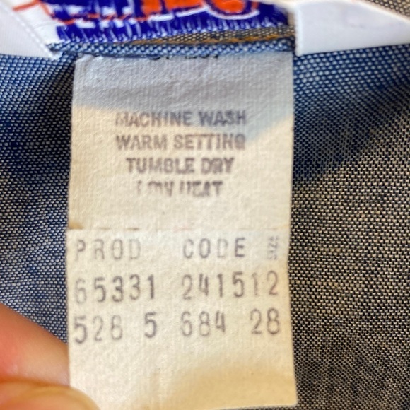 Levi’s Embroidered Chambray Shirt Vintage 70s S Hippie Western Cowboy Rockabilly - Picture 14 of 16